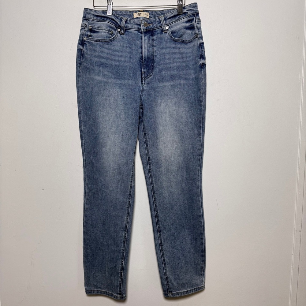 OAT New York Straight Leg Jeans Womens 10/30 Blue High Rise Ankle Medium Wash‎